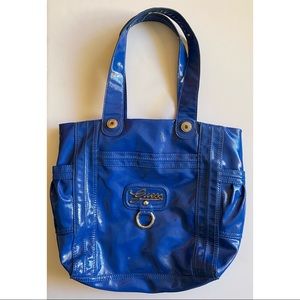 Vintage Blue leather Guess Tote Bag